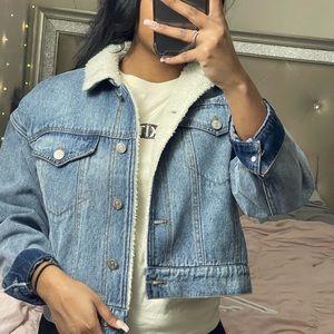 sherpa lined denim jacket